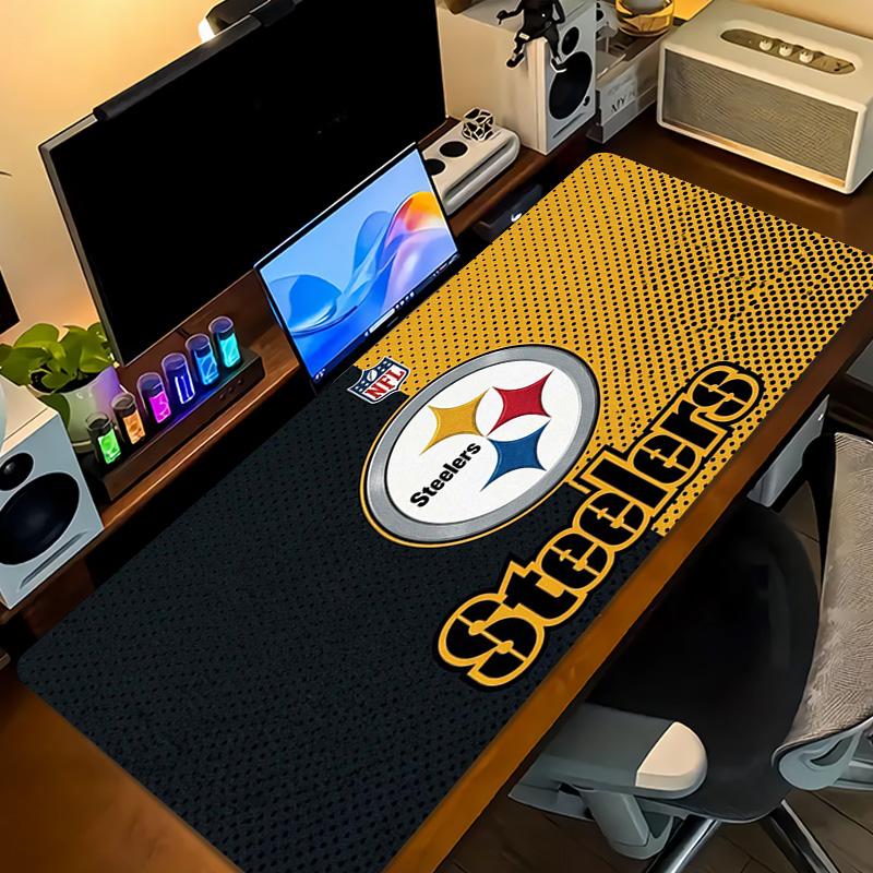Pittsburgh Steelers Farb-Mauspad Großes Gaming-Tischkissen Rutschfeste Laptop-Tablet-Großes-Mauspad-XXL-Matte Mini-PC-Spielmatte Mit Verriegeltem Rand