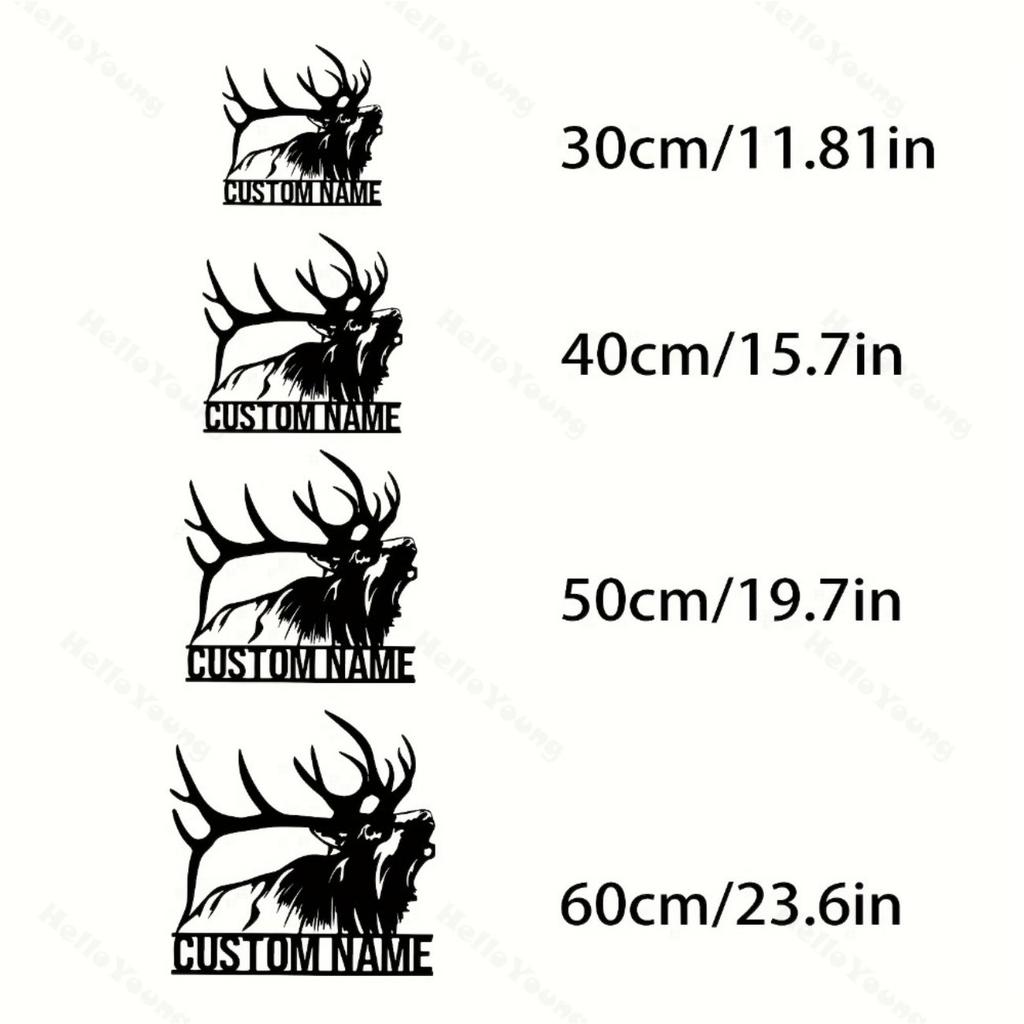 Custom Metal Sign Deer Silhouette Surname Decor Hot Sale for Home Garden