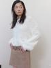 Asula Leather Fur Mix Skirt (Brown)