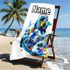 Custom Name Personalized Cosmic Bot Crew Print Beach Towel, for Trip Camping Beach Party Home Decor, Birthday Gift for Family & Friends