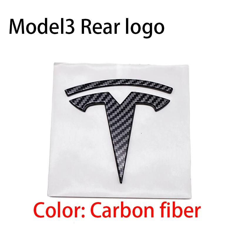 QSGMX1 3D For Tesla Logo ABS TESLA Model 3 Mode Y Car Front Hood Logo Cover Emblem Sticker Styling Auto Body Rear Trunk Badge