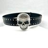 Damen Jeansgürtel Nieten Western Punk Gürtel Eindrucksvolle Gothic Nieten Totenkopf