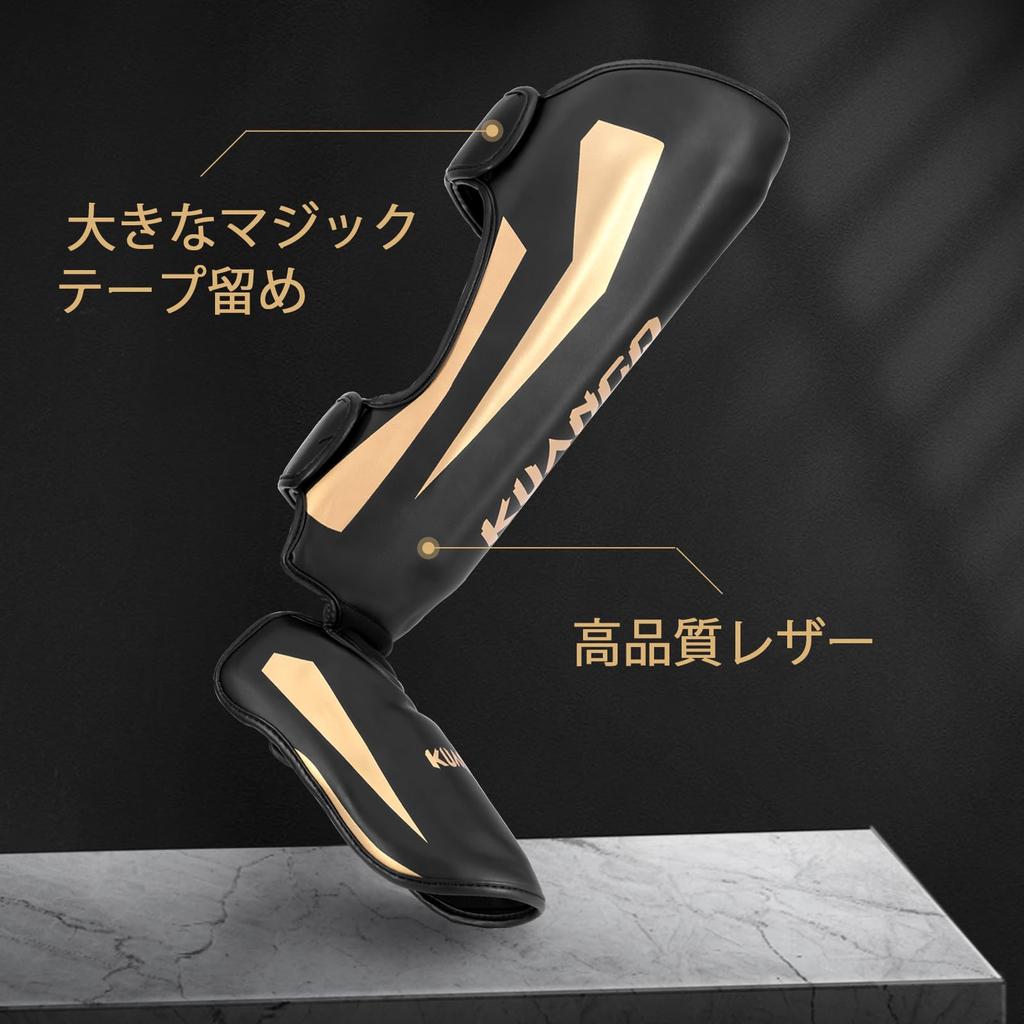 FIVING Beinschützer für Muay Martial und mehr Beinschützer für Kick Knie und Schienbein Erwachsenengröße für Männer und Frauen Schwarz Kickboxen, Thai, Künste, Karate, -