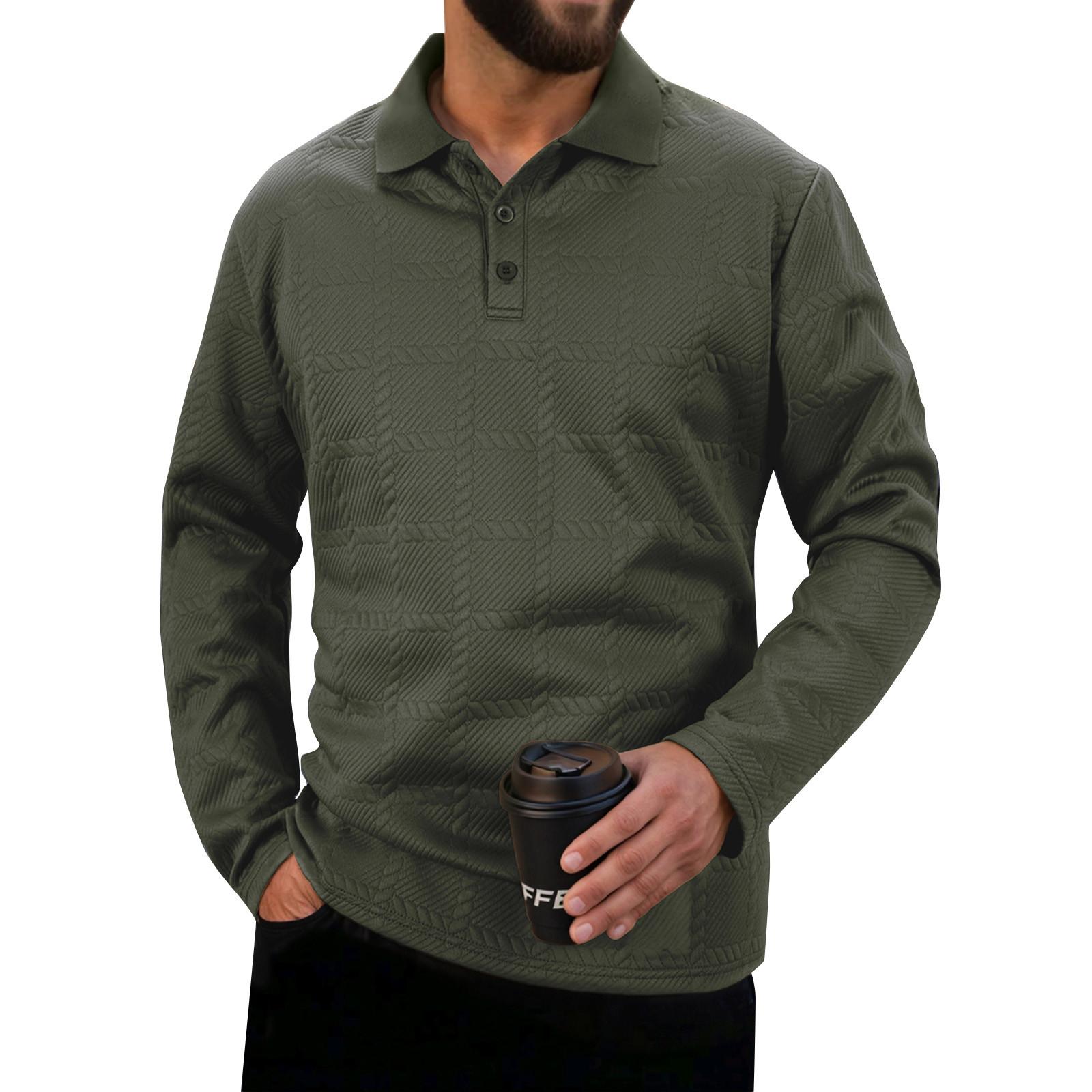 

Men s Solid Color Sports Button Lapel Long Sleeve Tops Men s Casual Fashion Long Sleeve Tops XL