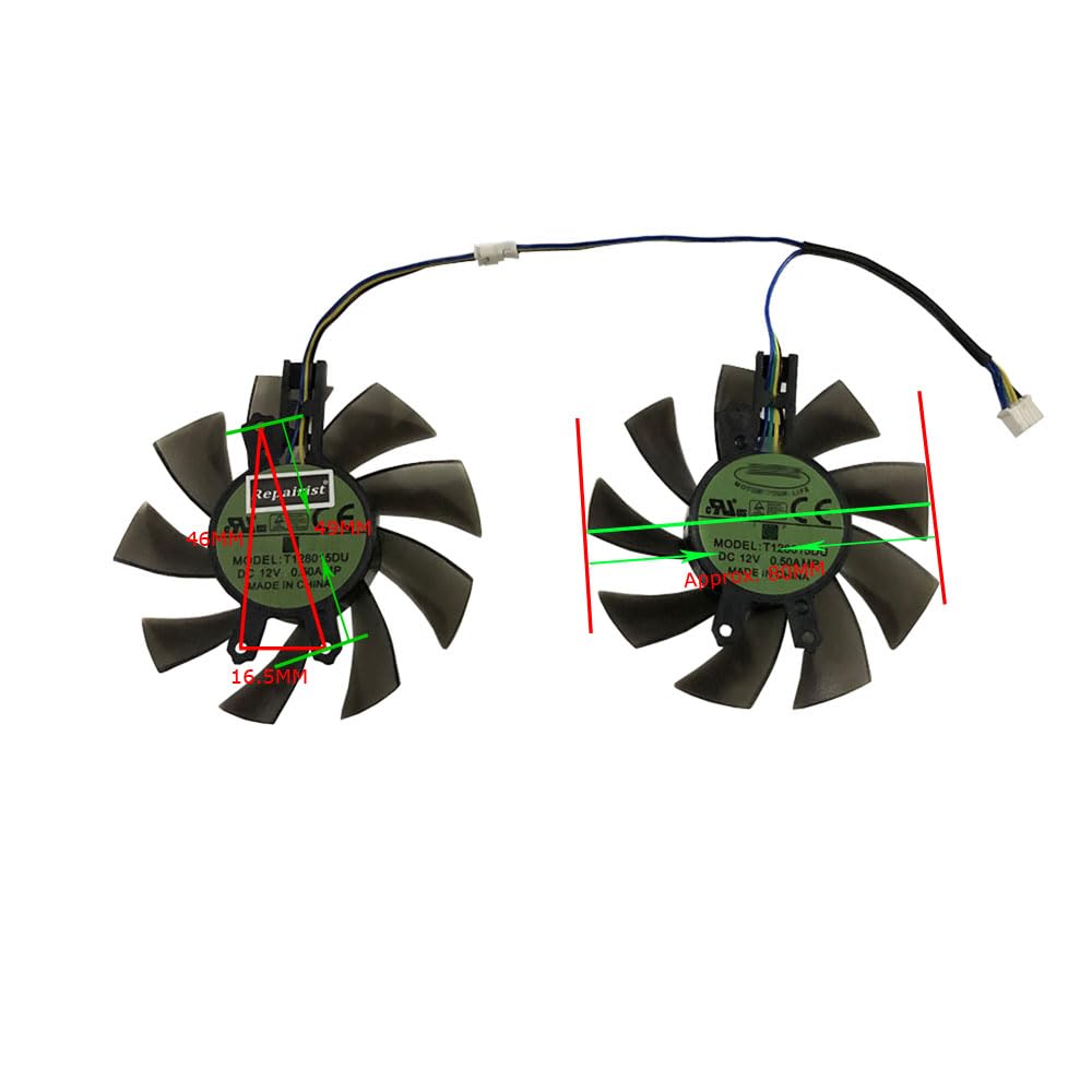 for Galaxy RTX White for KFA2 GTX1660Ti White for GALAKURO GTX 1060 for GALAKURO RTX2070 for graphics card replacement cooling fan for GPUs 2-piece