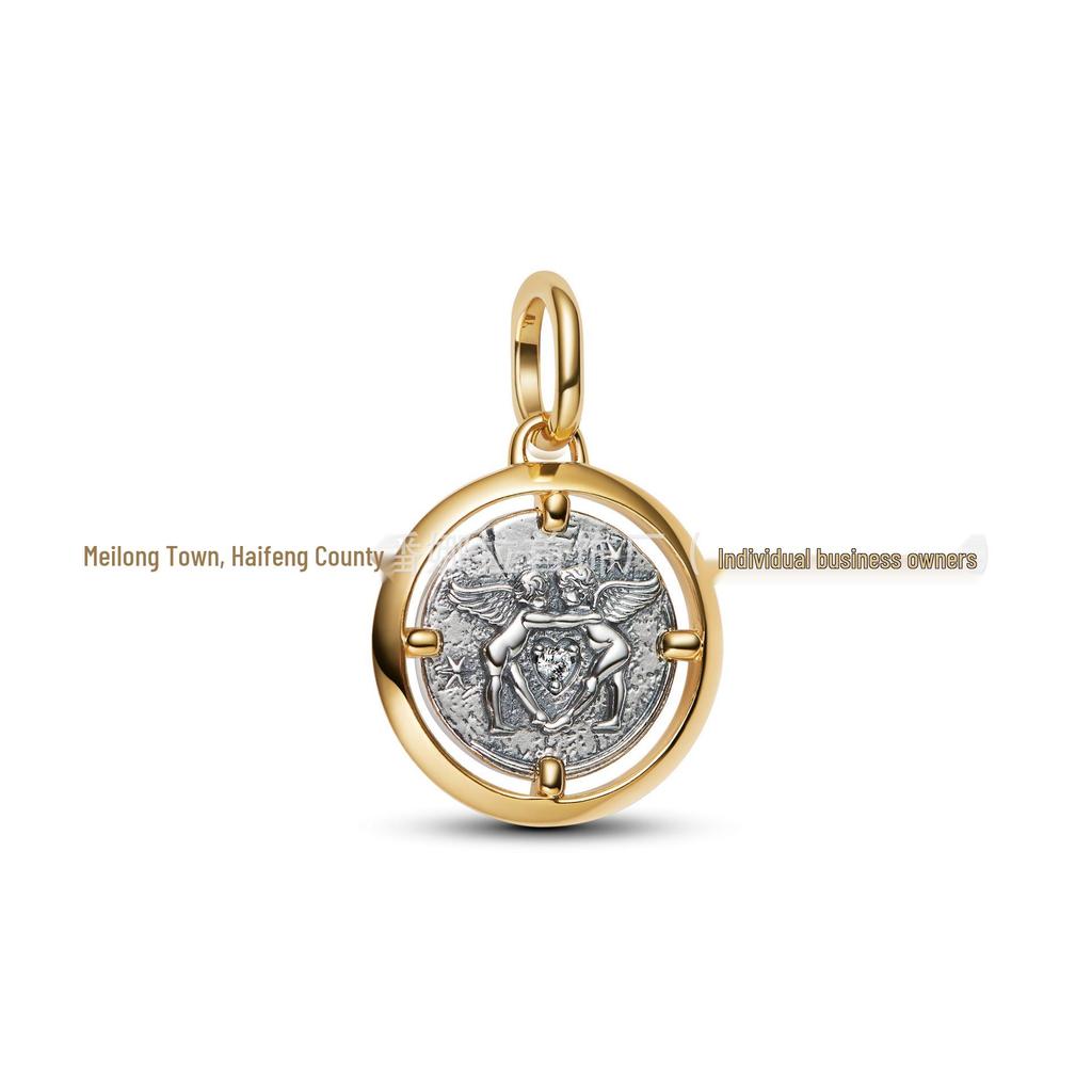 Charm Pan in Rame Bianco Placcato Argento S925 per Braccialetti Fai da Te