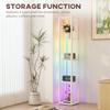 RGB LED Floor Lamp with Shelves, Modern Dimmable Standing Lamp with Remote Control, Adjustable Brightness & Speed for Living Room, Bedroom, Office