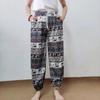 Elephant Jump Pants Pocket Adjustable Elastic High Waistband Strap Unisex Man Women Print Thailand Casual Streetwear Beach Bohemian Retro Vintage