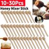 1-30pcs Mini Honey Stir Bar Mixing Handle Jar Spoon Practical Wood Dipper Honey Long Stick Supplies Honey Kitchen Tools