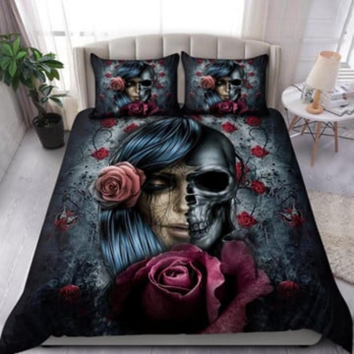 

Tmarc Tee Комплект постельного белья с радужной бабочкой и принтом в виде черепа и плюшевого мишки Single 135x200cm