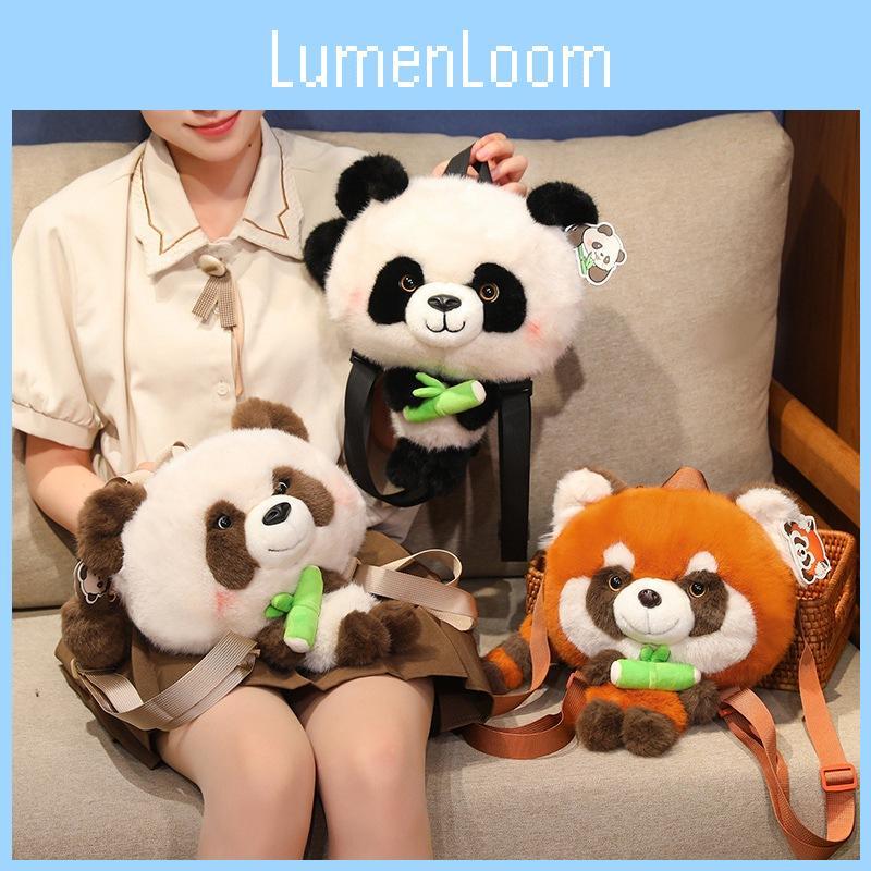 Panda Plush Toy Cartoon Child Bedroom Decoration Scene Doll Raccoon Backpack