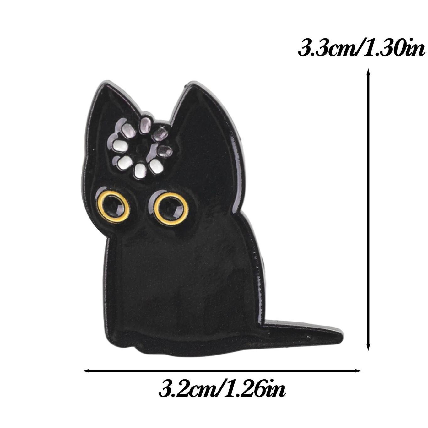 Loading Black Cat Cute Enamel Brooch Lapel Pin Badge Backpack Clothing Jacket Accessories Cat Lover Gift Novelty Animal Jewelry