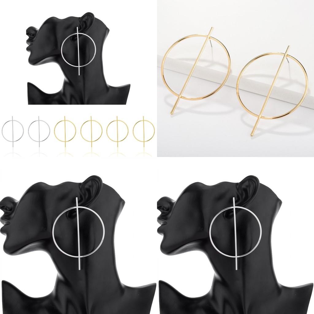 Elegant Alloy Hoop Earrings For Women Stylish Geometric Jewelry Gift