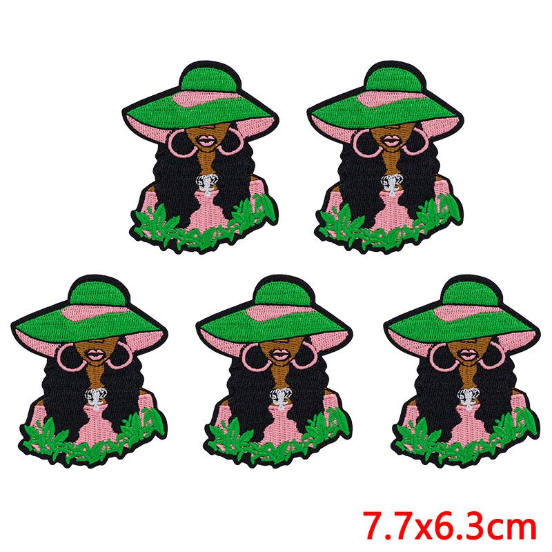 10PCS Fashion Black Girl Embroidered Patch Iron On Patches For Clothing Black Girl Magic Patches For Clothes Jackets Sewing DIY