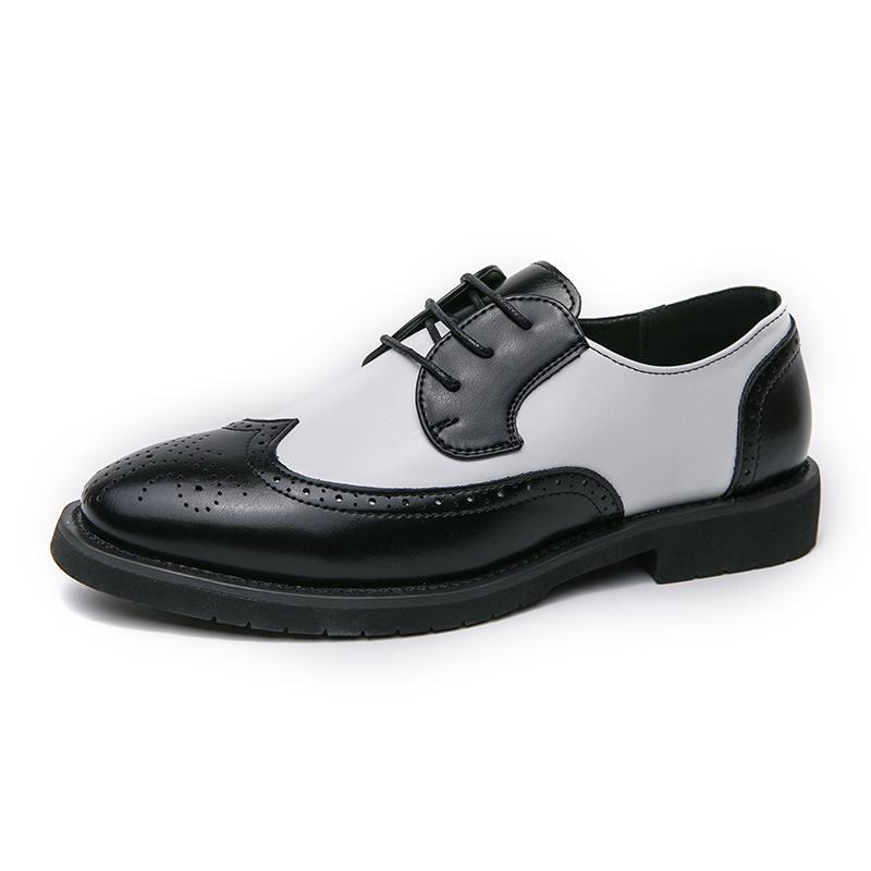 British Style Trendy Men's Leather Casual Shoes Party Banquet Formal Shoes Men's Pointed Toe Shoes for Wedding Wear-resistant