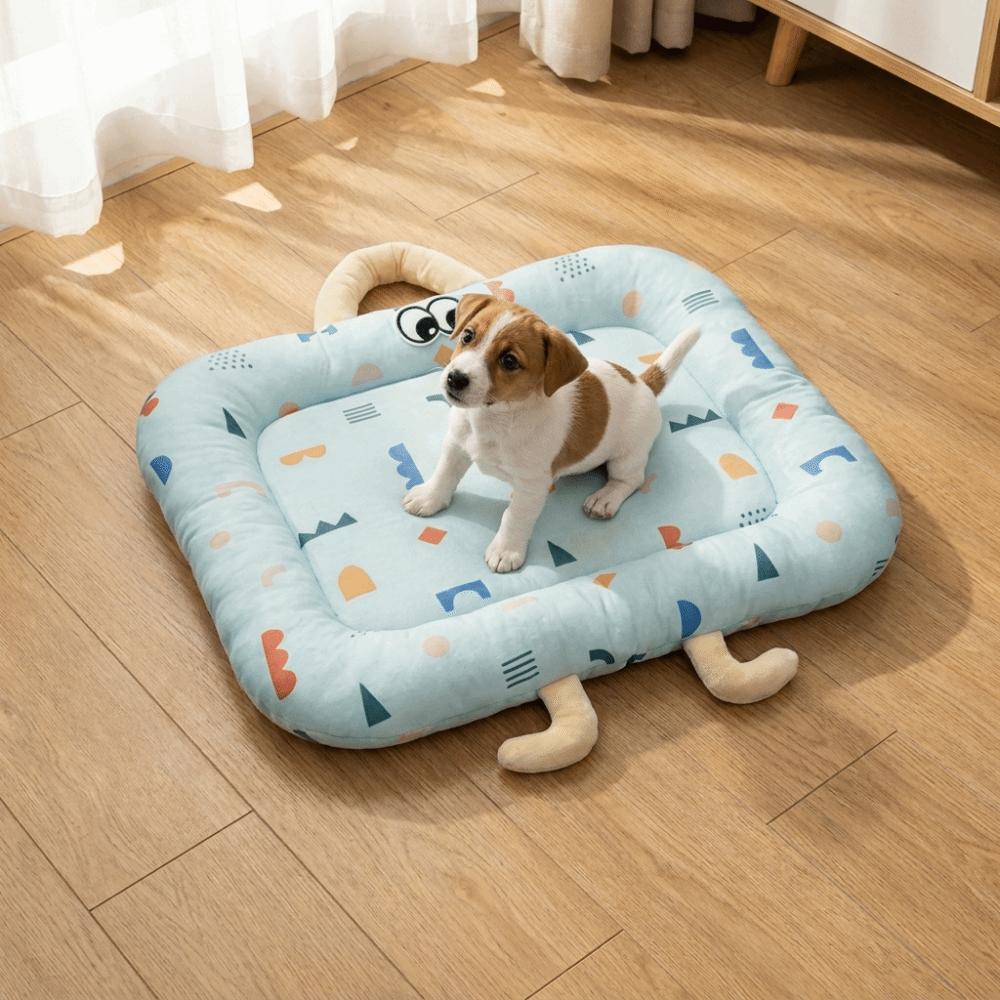 Cartoon Summer Dog Bed Nonslip Pet Cooling Nest Cute Ice Silk Cushion Pet Sleeping