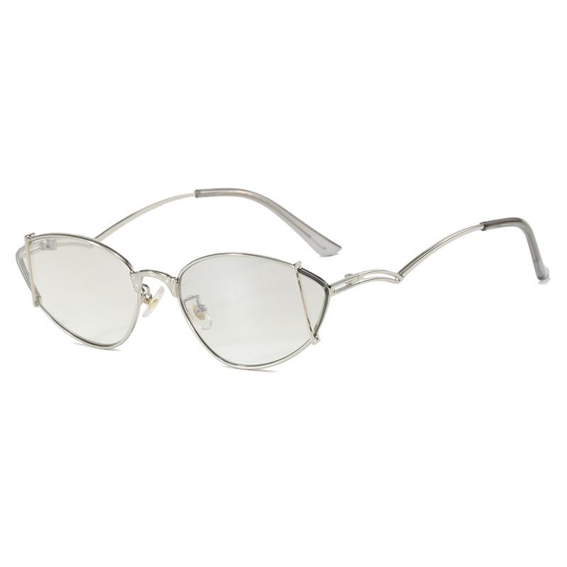 New Luxury Metal Hollow Cat Eye Sunglasses Y2K Fashion Punk Trend UV400 Protection for Women Men