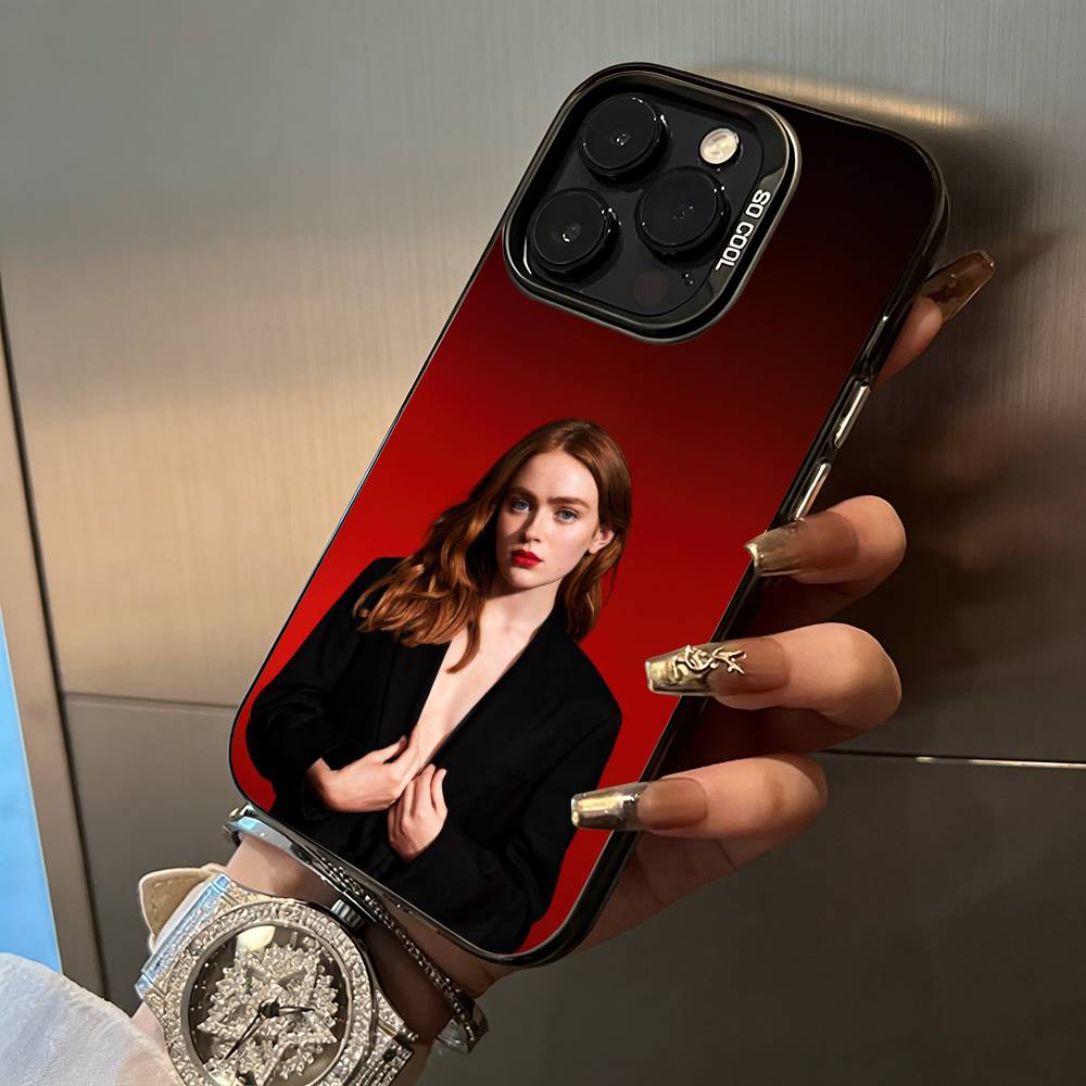 Actress-Sadie Sink For iPhone 17 16 15 14 13 12 11 Pro Max XS  17 Air Silicone Colored Silver Bumper Cover