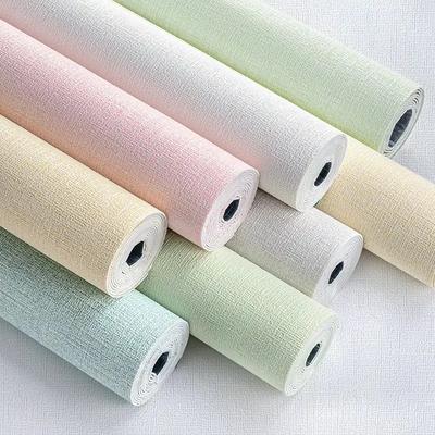 Self Adhesive Imitation Linen Wall Cover Renovation Living Room Bedroom Background Wall Moisture-Proof Mould Proof Wall Stickers