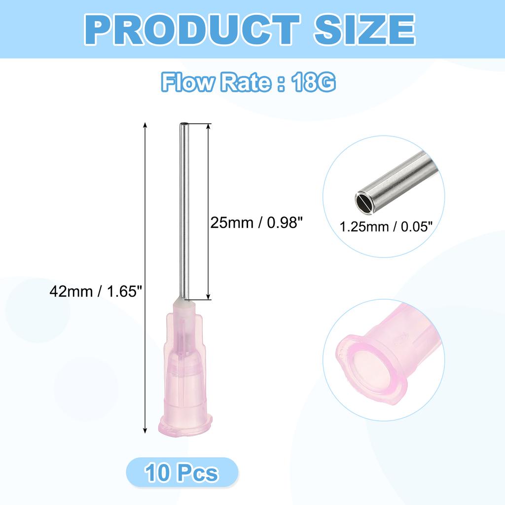 10 Pcs Blunt Tip Dispensing Needle Stainless Steel Dispensing Tips with Luer Lock Dispenser Needle for Measuring Refilling Inks