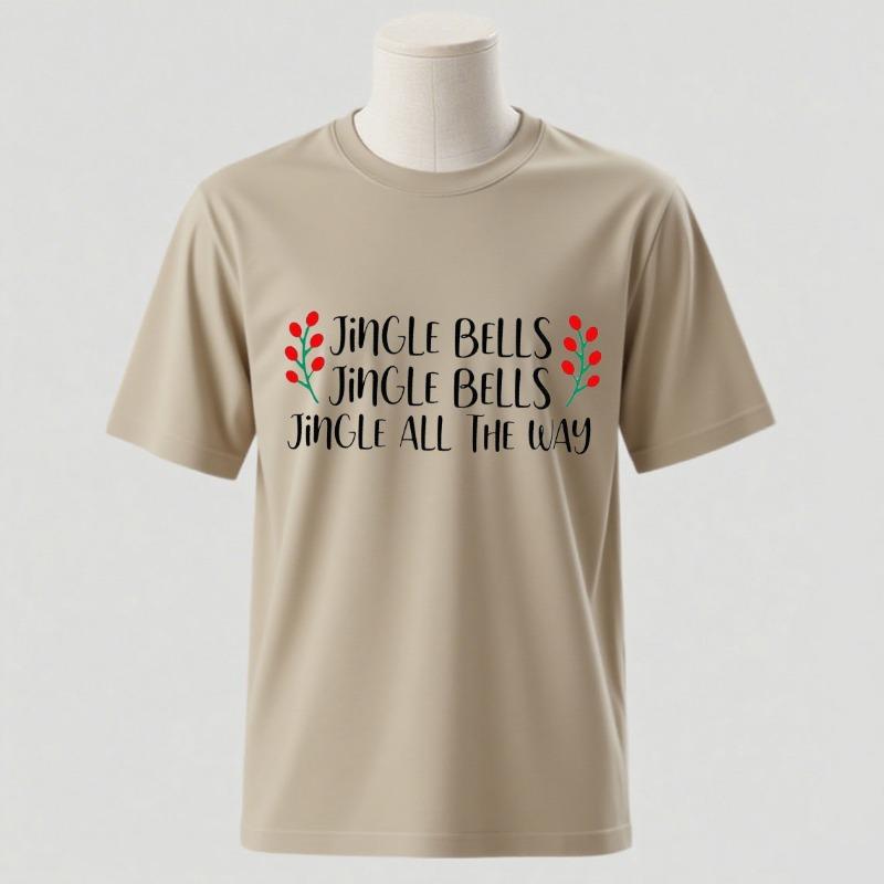 Couple Christmas Pregnancy AnnounceUnisext Xmas Maternity Tee Jingle Bells Baby on The Way Mom and Dad To Be Couple Pregnancy Tee