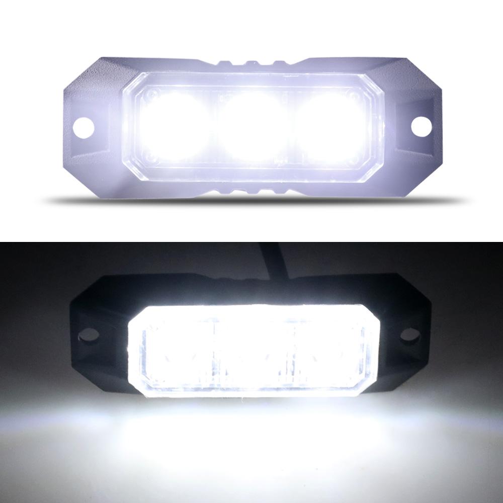 1PCS 3LED Strobe Warning Grille Flashing Lights Emergency Universal Trailer Truck Police Strobos Car Security Signal Lamp 12-24V
