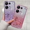 KADEM For Xiaomi Redmi Note 13 5G TPU Case Rhinestone Decor Phone Cover with Lanyard