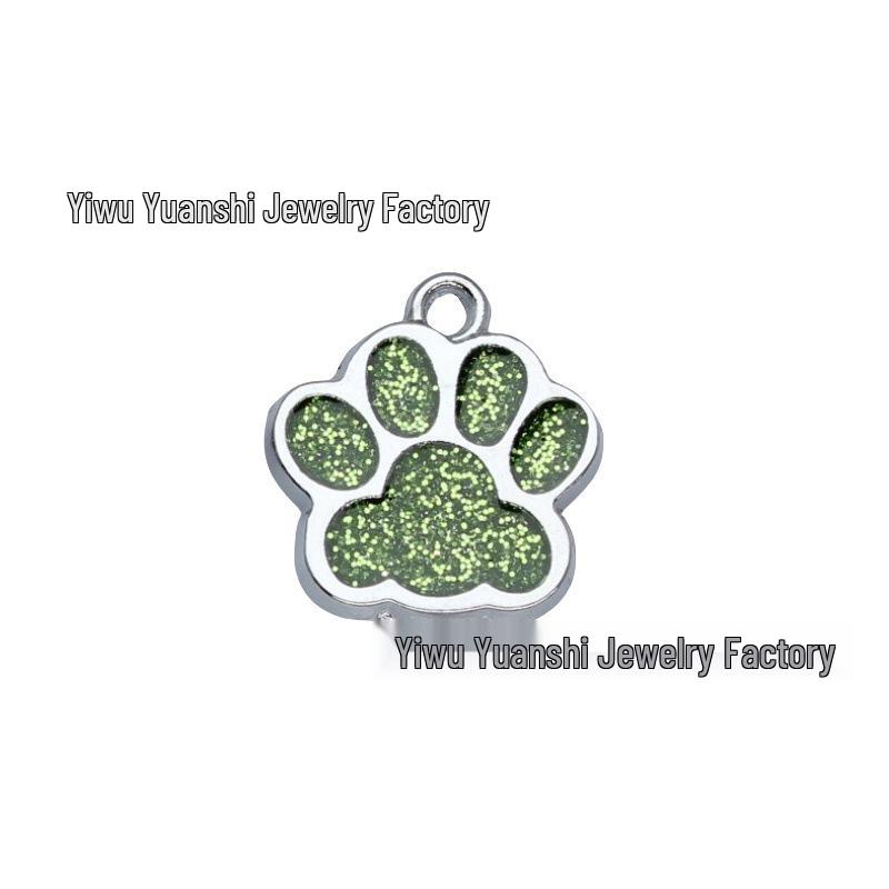 DIY Dog Paw Print Pendant: Glittery Customizable Pet Tag with Logo Printing Options