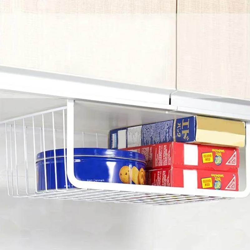 New S/L Cupboard Under Storage Iron Cabinet Closet Desk Hanging Mesh Basket Wire Bookcase Shelf Rack Organizer