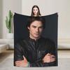 Damon Salvatore The Vampire Diaries  Blanket  Soft Warm Comfortable Plush Throw Living Room Flannel Bedspread Bed Cover