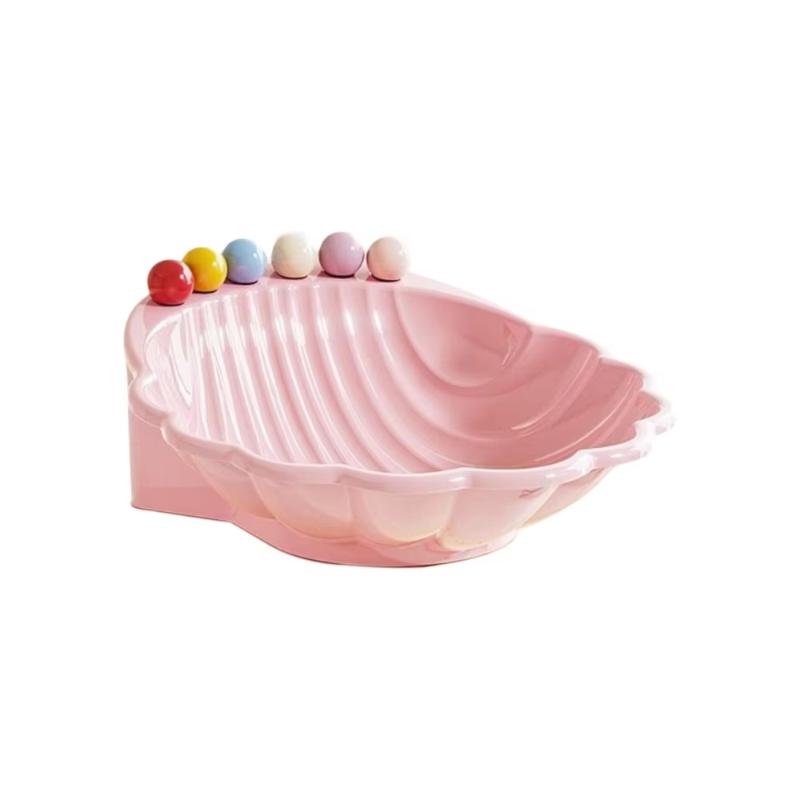 Shell Fruit Plate With Fork Large Capacity Salad Plate Comfortable Grip High-value Appearance Fruit Bowl