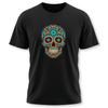 Colorful Huichol Sugar Skull T-Shirt | Mexican Folk Art Calavera Tee Shirt