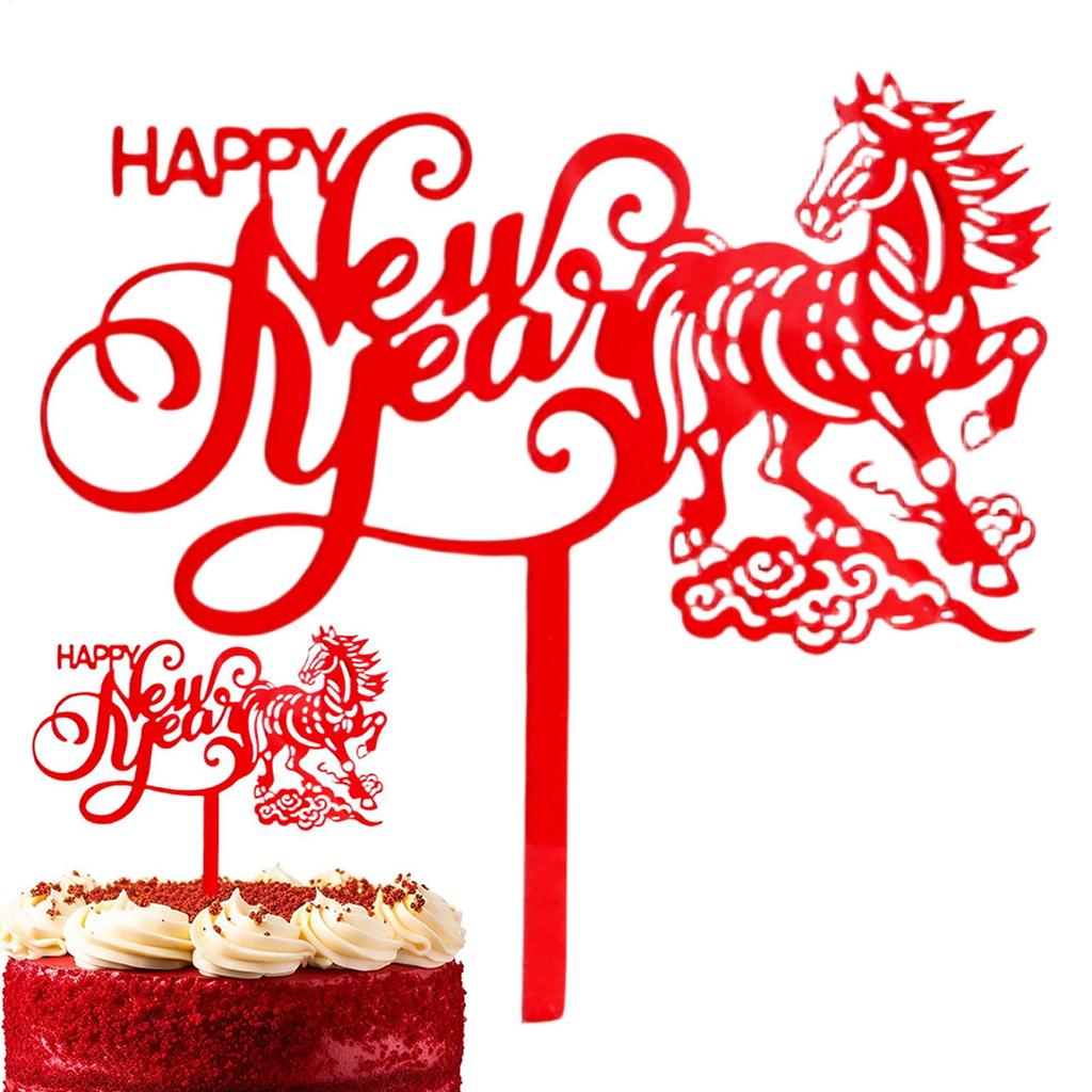 1116 Happy New Year Party Cake Toppers Gold Acrylic Merry Christmas Cake Topper For New Year's Eve Dessert Decorations 1PC