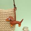 Mini Dachshund Leather Pendant - Cute Cartoon Backpack Charm, Keychain, Car Ornament, Lanyard