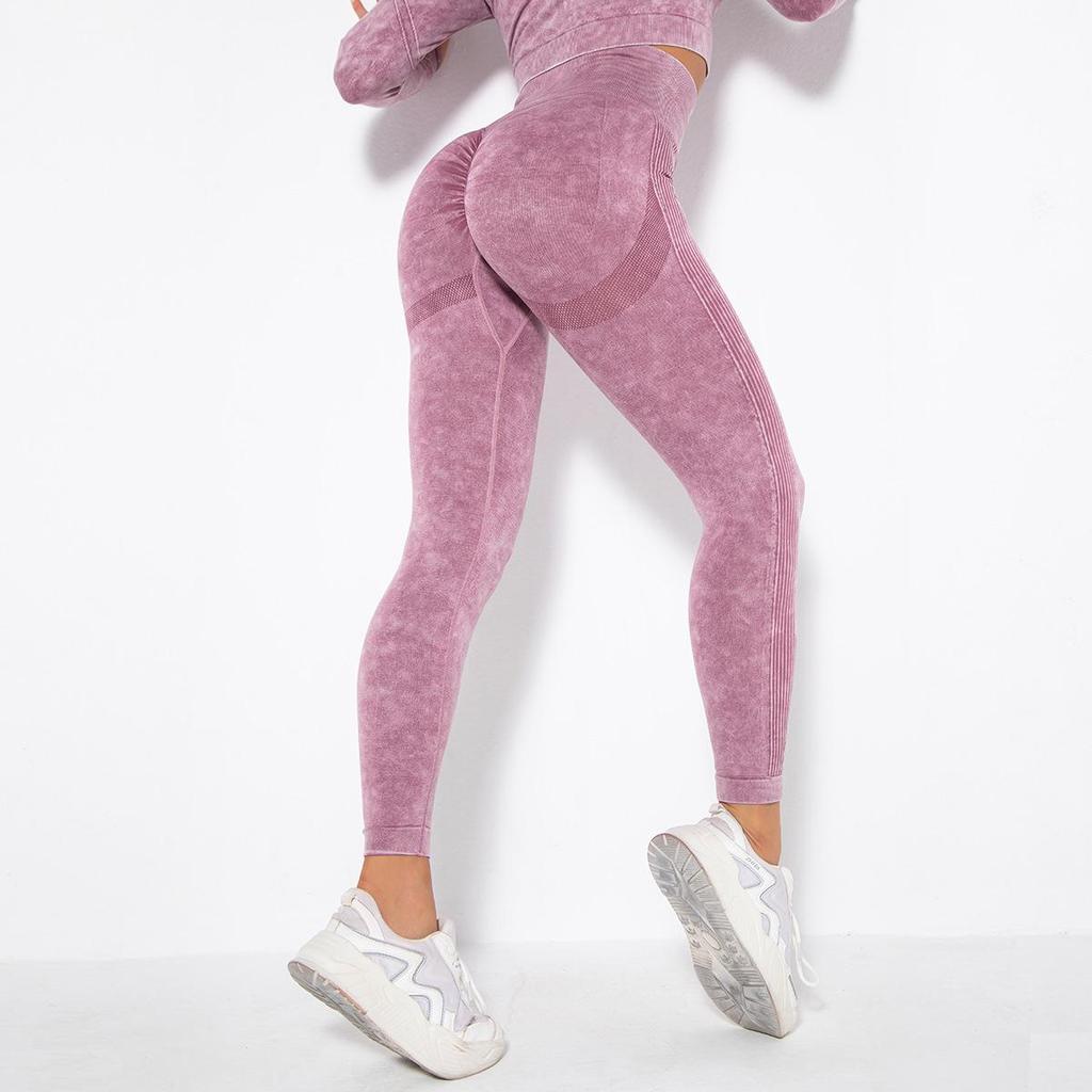 In-Stock Seamless Moisture-Wicking Sexy Peach Yoga Leggings - European & American Trend