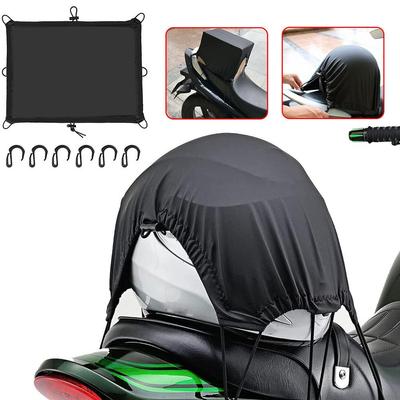 Motorcycle Luggage Cover Waterproof Elastic Helmet Holder Net Pockets Outdoor Riding Motorcycle Seat Rear RackCover Accessories