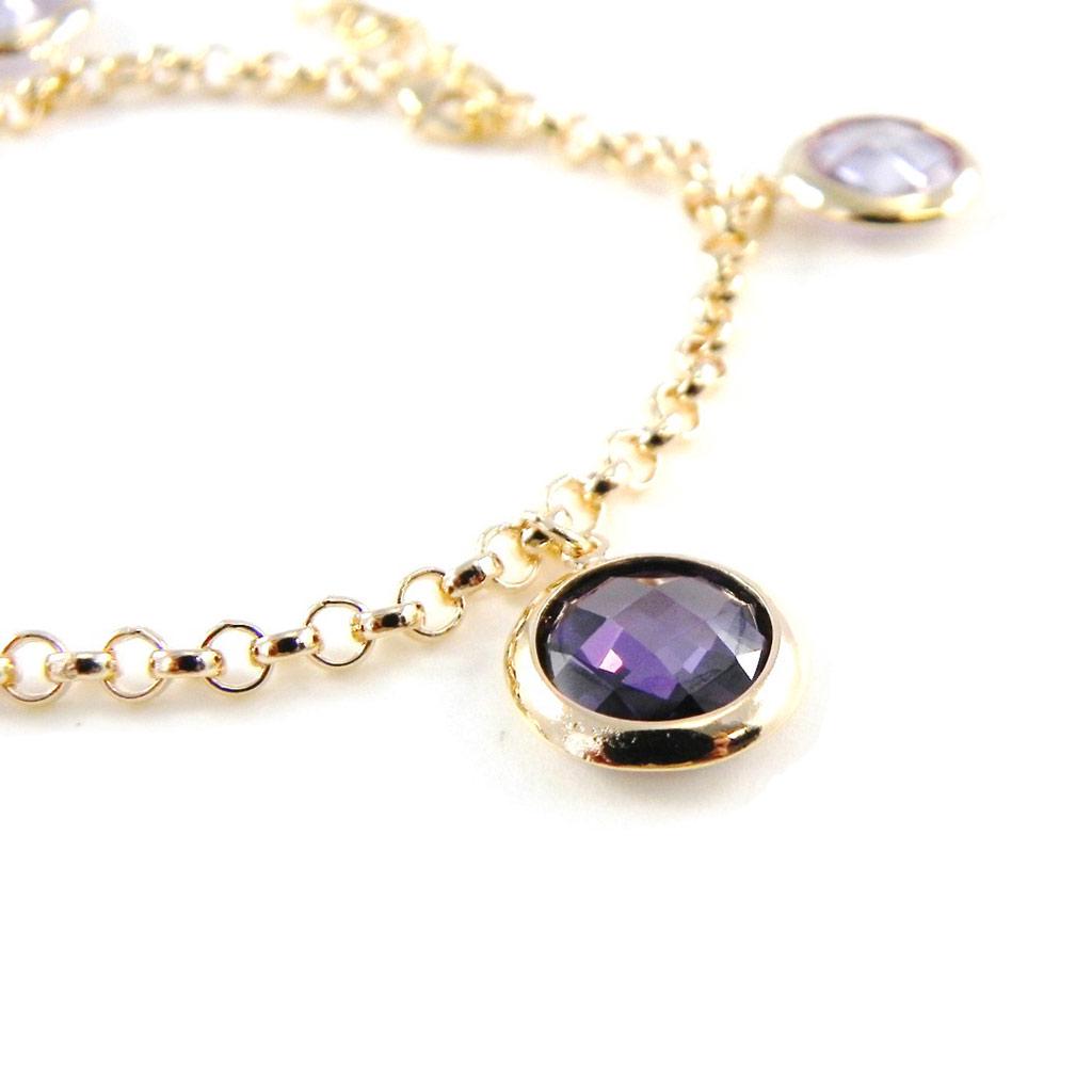 Les Trésors De Lily [C4785] - Pozlacený náramek 'Linda' s levandulovým ametystem - 15 mm