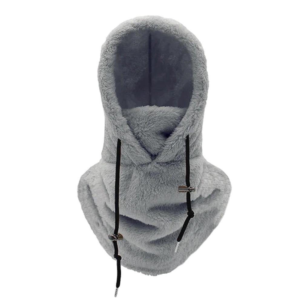 

Теплый плотный чехол на шею с регулируемым шнурком, зимняя балаклава-шапка для катания на лыжах, ветрозащитная, дышащая, для активного отдыха на свежем воздухе, велоспорта серый