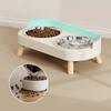 1pc Double-layer Pet Food Bowl, Anti Slip Stainless Steel Raised Bracket with Splash Proof Cat and Dog Supplies