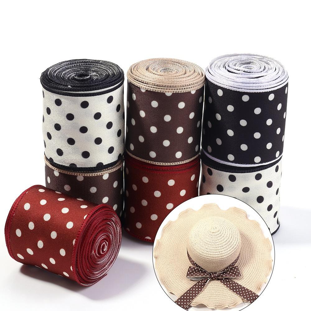 Polka Dot Printed Printed Ribbons Polyester Decoration Ribbon Decorative DIY Ribbons  Gift Wrapping