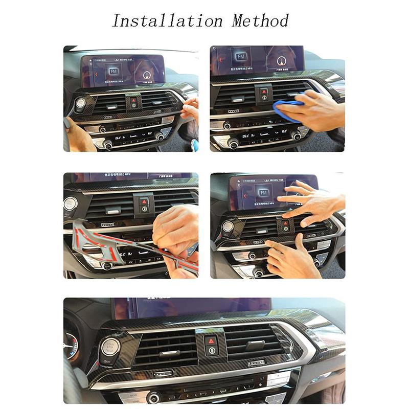 Car Styling For BMW X3 G01 2018 Warning Sign Air Conditioner Vent Outlet Cover Stickers Carbon Fiber Decorative Auto