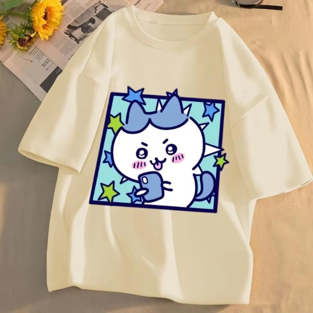 Chiikawas Print Unisex T Shirt Harajuku Streetwear Aesthetic Graphic Tee Japan Comics Short Sleeve Funny Unisex Tops Clothes
