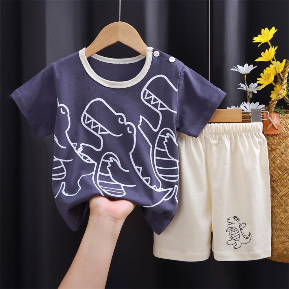 Girls Clothes Sets Infant Kids Sweet Tops Suit Summer Boys Short-Sleeved T-Shirt Shorts 2Piece New Baby Cute Cartoon Outfit