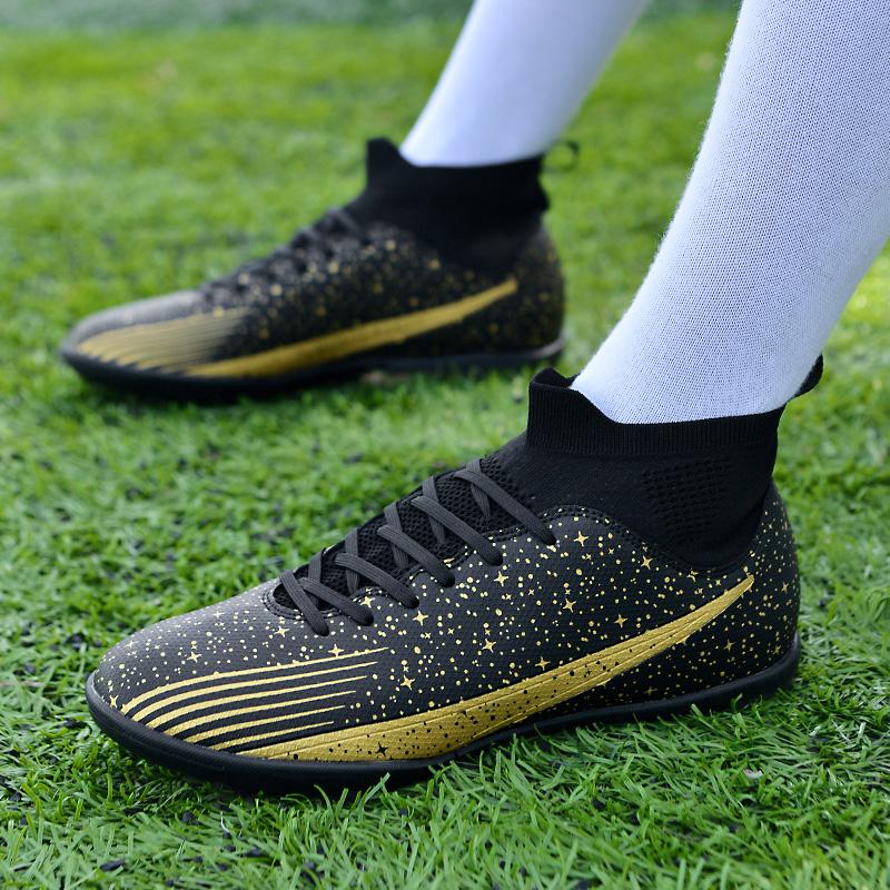2024 Men's Soccer Shoes Large Size Ultralight Football Boots Boys Sneakers Non-Slip AG/TF Soccer Cleats Ankle Boots Unisex