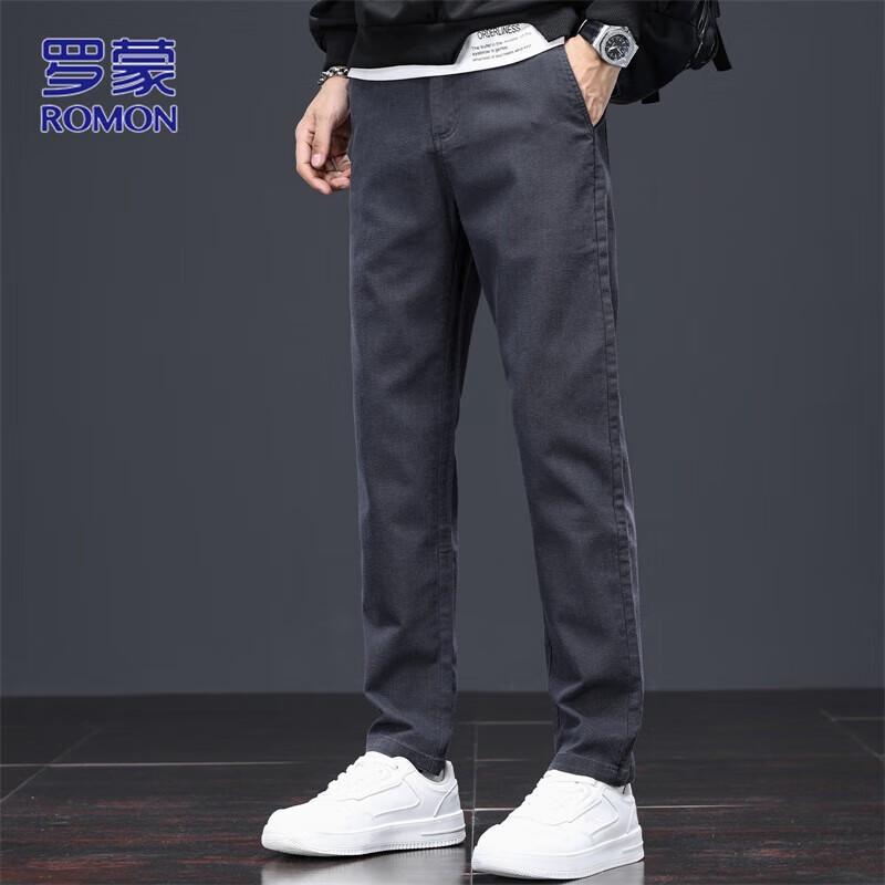 

ROMON Men s Loose Straight Business Casual Long Pants 32