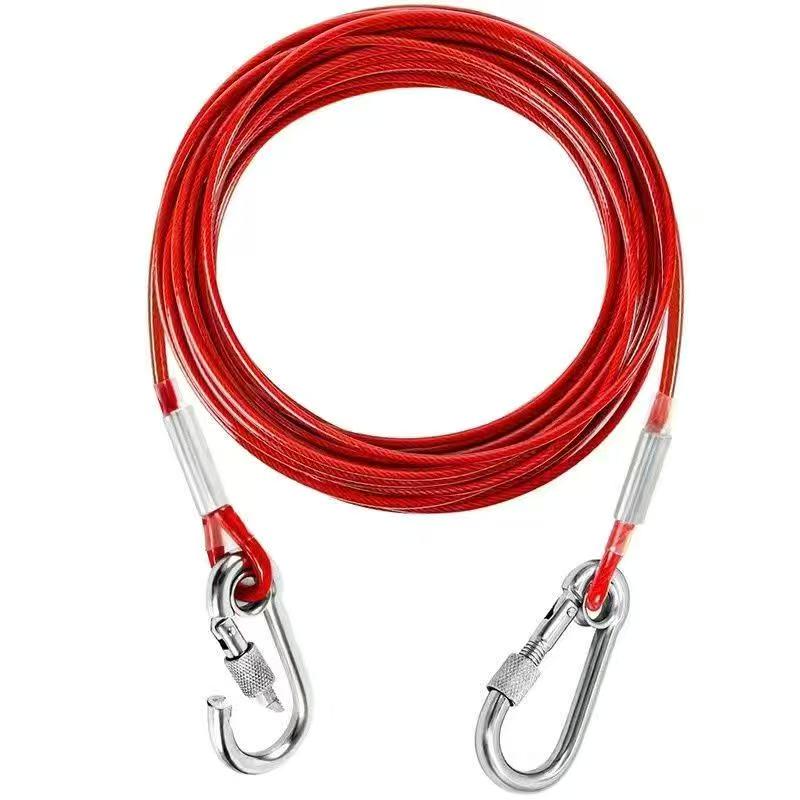 Heavy-Duty Steel Wire Dog Leash Extension, 3m & 6m – Durable, Bite-Resistant Chain for Large Dogs