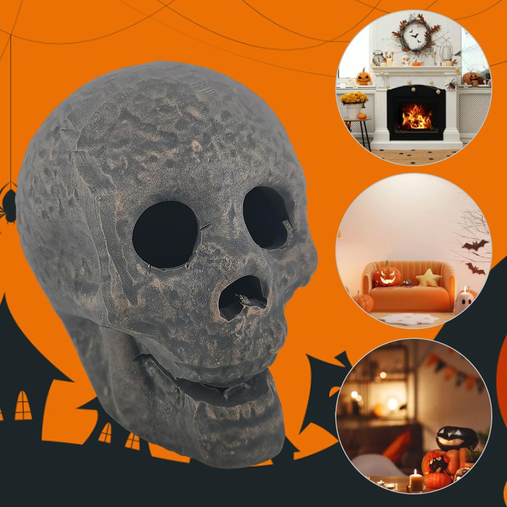 Halloween Fire Pits Skulls Horror Atmosphere Simulation Skull Fireproof Flame Retardant Reusable Party Haunted House Decoration