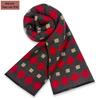 Men's Pure Gray Plaid Wool Blend Winter Scarf - Thick and Warm