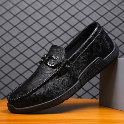 Sapatos masculinos casuais de couro estilo britânico, mocassins casuais para negócios, sapatos de festa luxuosos e confortáveis para dirigir