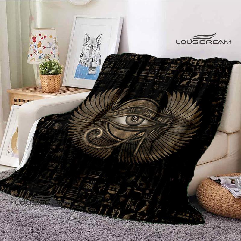 Egyptian Pictograph and Symbol Printing Blanket Children Warm Blankets Home Travel Soft and Comfortable Blanket Birthday Gift